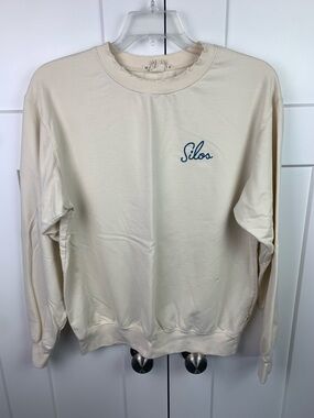 Magnolia Johanna Gaines Womens MEDIUM Crew Neck SILOS Sweatshirt IVORY